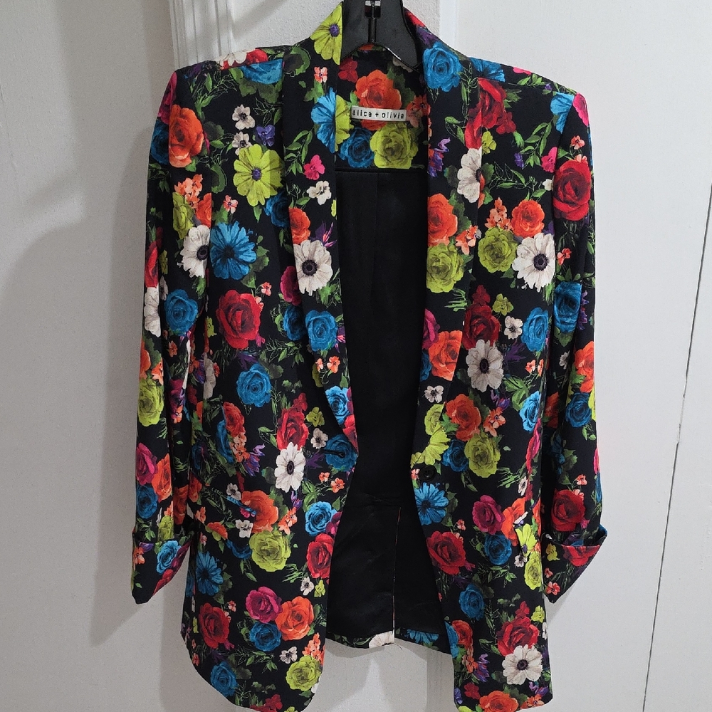 Alice + Olivia Vibrant Floral Blazer